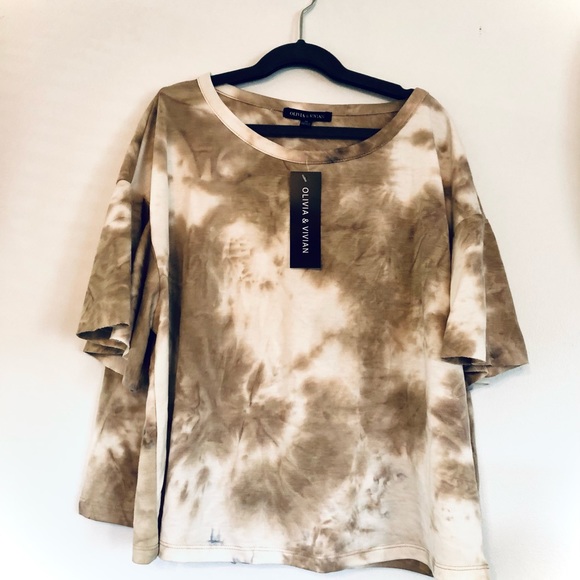 Olivia & Vivian T-shirt and Biker Short Set Tie dye NWT Prairieposherca - Picture 3 of 5